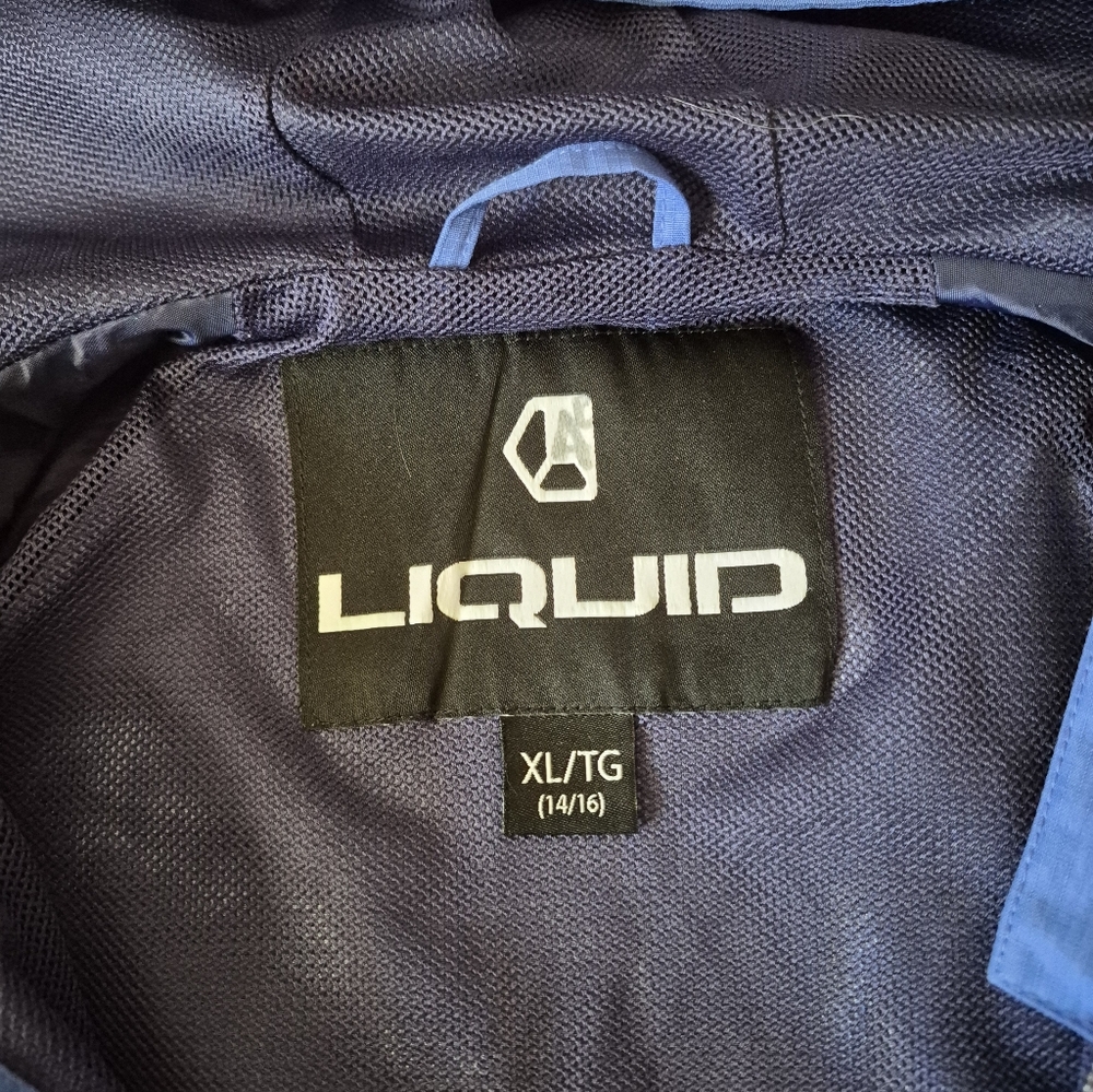 Liquid boys size 14/16 blue rain jacket - Picture 2 of 5